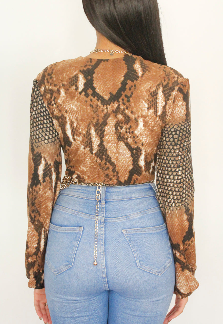 Sassy Snake Print Bodysuit – Efia Fashions